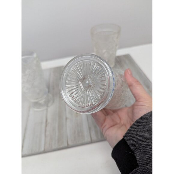 Set 3 Vintage Hazel Atlas Big Top Peanut Butter Footed Tea Water Goblets - Picture 8 of 9